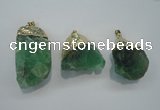 NGP1088 20*30mm - 25*50mm nuggets green fluorite pendants