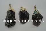 NGP1089 20*30mm - 25*50mm nuggets smoky quartz pendants