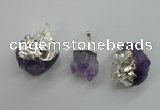 NGP1092 18*25mm - 25*40mm faceted nuggets amethyst pendants