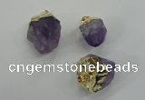 NGP1093 18*25mm - 25*40mm faceted nuggets amethyst pendants