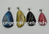 NGP1098 25*30 - 30*45mm freeform druzy agate pendants with brass setting