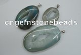 NGP1100 30*40 - 50*70mm freeform druzy agate pendants with brass setting