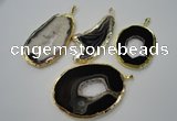 NGP1120 35*50 - 60*70mm freeform druzy agate pendants with brass setting