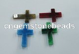 NGP1216 35*55mm cross agate gemstone pendants wholesale