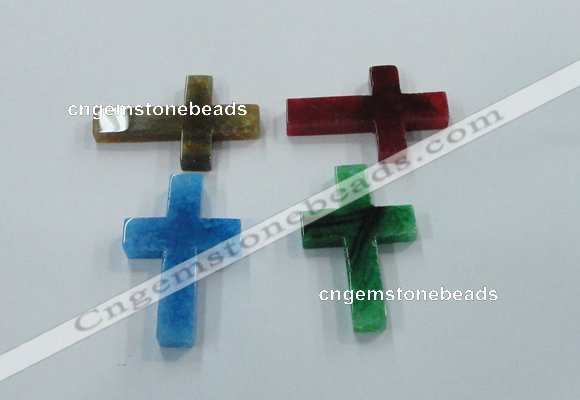 NGP1216 35*55mm cross agate gemstone pendants wholesale