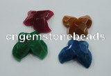 NGP1218 45*48mm carved butterfly agate gemstone pendants wholesale