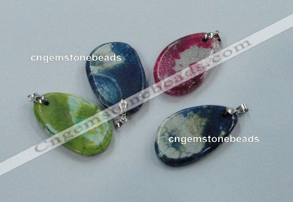 NGP1228 30*45mm - 35*50mm freeform agate pendants with brass setting