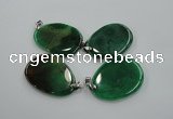 NGP1229 35*50mm - 45*55mm freeform agate pendants with brass setting