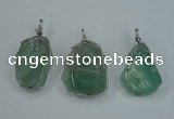 NGP1293 18*30mm – 25*35mm nuggets green fluorite pendants