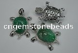 NGP1297 43*60mm tortoise agate pendants with crystal pave alloy settings