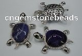 NGP1299 43*60mm tortoise agate pendants with crystal pave alloy settings