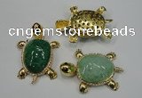 NGP1306 43*60mm tortoise agate pendants with crystal pave alloy settings