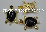 NGP1308 43*60mm tortoise agate pendants with crystal pave alloy settings