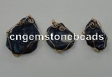 NGP1322 30*40mm - 45*60mm freeform agate pendants with brass setting