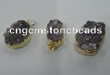 NGP1337 20*30mm - 30*40mm freeform agate pendants with brass setting