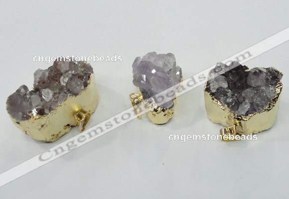 NGP1338 20*30mm - 30*40mm freeform agate pendants with brass setting