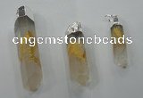 NGP1348 10*40mm - 15*80mm faceted nuggets white crystal pendants