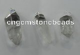 NGP1350 10*35mm - 15*60mm faceted nuggets white crystal pendants