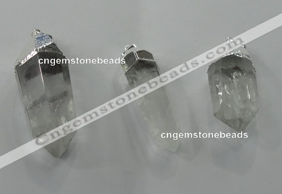 NGP1350 10*35mm - 15*60mm faceted nuggets white crystal pendants