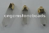 NGP1351 10*45mm - 15*65mm faceted nuggets white crystal pendants