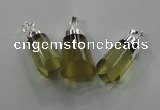 NGP1352 15*30mm - 18*40mm faceted nuggets lemon quartz pendants