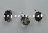 NGP1355 15*25mm - 18*30mm faceted nuggets smoky quartz pendants