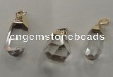 NGP1357 15*30mm - 20*35mm faceted nuggets white crystal pendants