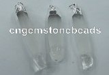 NGP1358 10*45mm - 15*75mm carved white crystal pendants