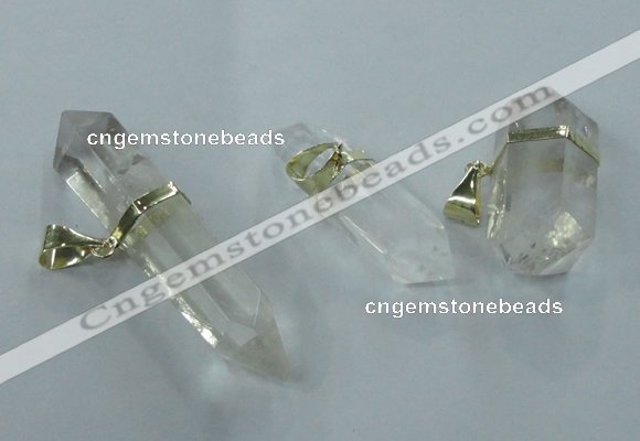 NGP1361 12*35mm - 16*55mm faceted nuggets white crystal pendants