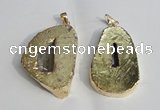 NGP1386 35*40mm - 40*50mm freeform plated druzy agate pendants