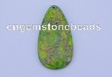 NGP139 2pcs 30*60mm teardrop dyed imperial jasper gemstone pendants