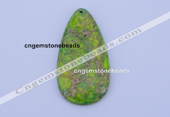 NGP139 2pcs 30*60mm teardrop dyed imperial jasper gemstone pendants