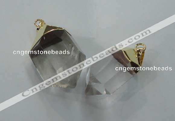 NGP1390 15*20mm - 20*35mm faceted nuggets white crystal pendants