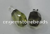 NGP1392 15*20mm - 15*30mm faceted nuggets lemon quartz pendants