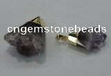 NGP1400 20*25mm - 30*35mm nuggets druzy amethyst pendants wholesale