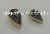 NGP1405 15*25mm - 20*35mm arrowhead druzy amethyst pendants wholesale