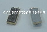 NGP1408 15*30mm - 18*35mm rectangle druzy amethyst pendants wholesale