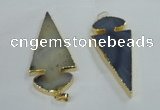 NGP1412 30*65mm arrowhead montana agate pendants wholesale