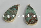 NGP1414 30*50mm - 35*55mm flat teaerdrop ocean agate pendants