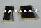 NGP1415 25*40mm - 35*40mm freeform druzy amethyst pendants