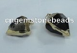 NGP1417 20*25mm - 25*30mm faceted nuggets smoky quartz pendants