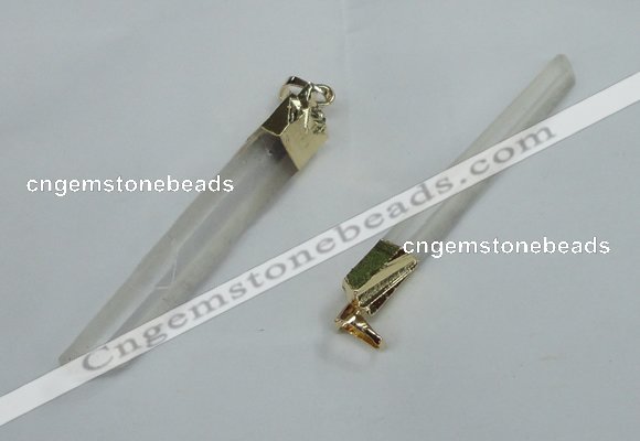 NGP1419 6*50mm - 8*60mm stick white crystal gemstone pendants