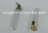 NGP1420 9*50mm - 11*60mm stick white crystal gemstone pendants