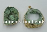 NGP1421 30*40mm - 45*55mm freeform plated druzy agate pendants