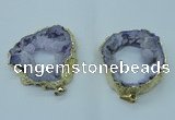 NGP1423 30*45mm - 45*55mm freeform plated druzy agate pendants