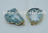 NGP1424 30*45mm - 45*55mm freeform plated druzy agate pendants