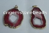 NGP1428 30*45mm - 45*55mm freeform plated druzy agate pendants