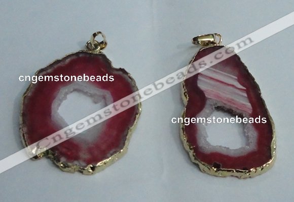 NGP1428 30*45mm - 45*55mm freeform plated druzy agate pendants