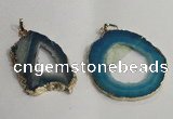 NGP1430 30*45mm - 45*55mm freeform plated druzy agate pendants