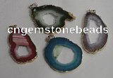 NGP1431 30*45mm - 45*55mm freeform plated druzy agate pendants